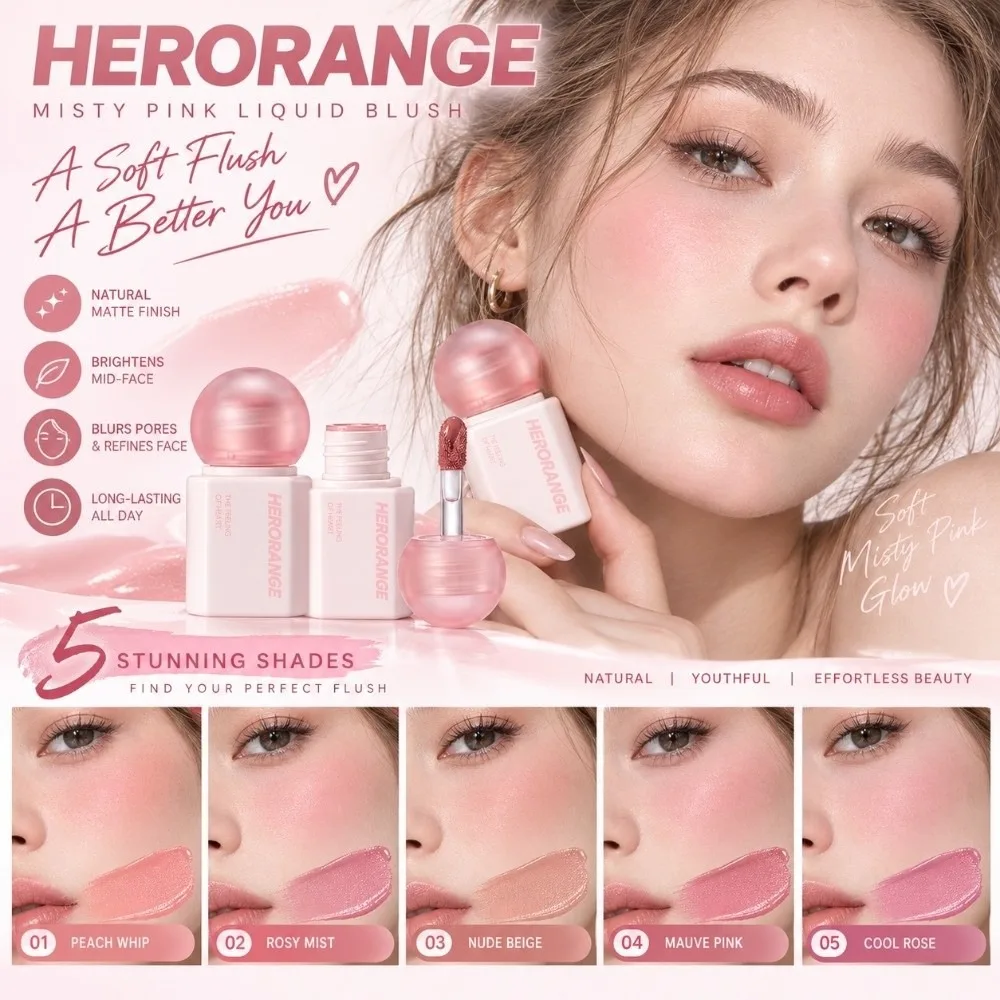 New Soft Matte Liquid Blush Wand Brightening Low Saturation Makeup Blush Stick Lasting Cheek Tint Rouge Beauty & Health