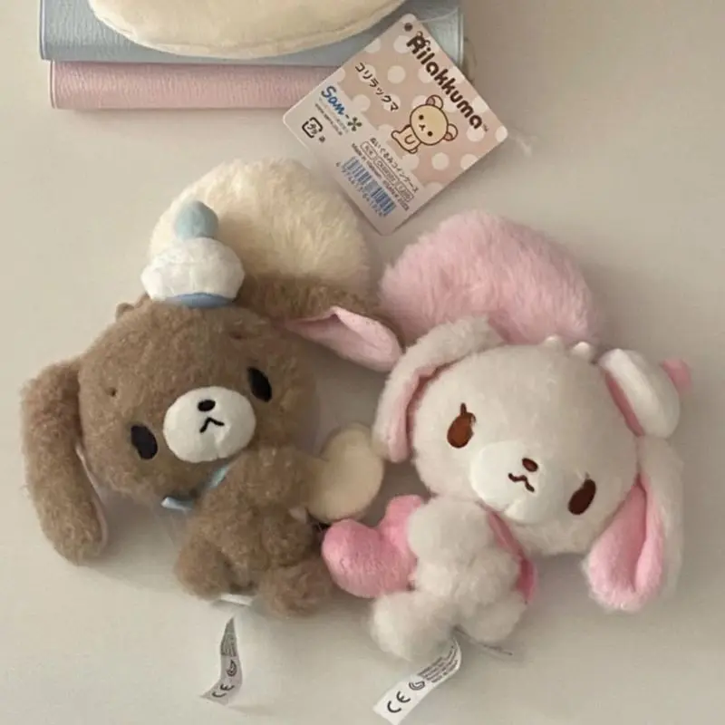 

Cute Fluffy Caramel Rabbit Plush Toy Cute Cartoon Fuzzy Bag Charm Keychain Anime Accessories Sweet Decor For Female Collectibles
