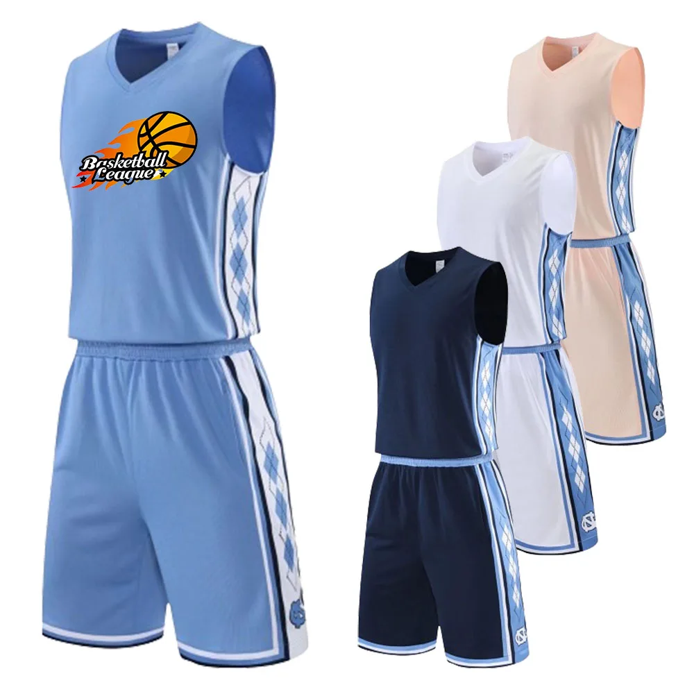 Conjunto de camiseta de baloncesto personalizada para hombre, uniforme de secado rápido, estampado lateral, talla grande, 2 piezas