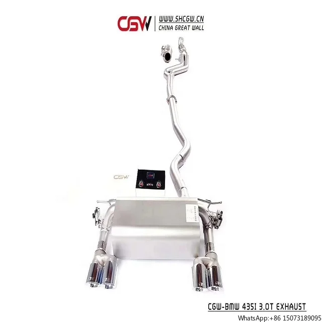 Wholesale Dual Exhaust Tips Sound Muffler Exhaust Pipes with Gesture Valve Control for 435i N55 3.0T Full System M4 Style