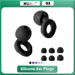 HUAK Quiet Ear Plugs with Box for Noise Reduction – 8 Ear Tips in XS/S/M/L Super Soft, Reusable Hearing Protection - Sleep,Swim
