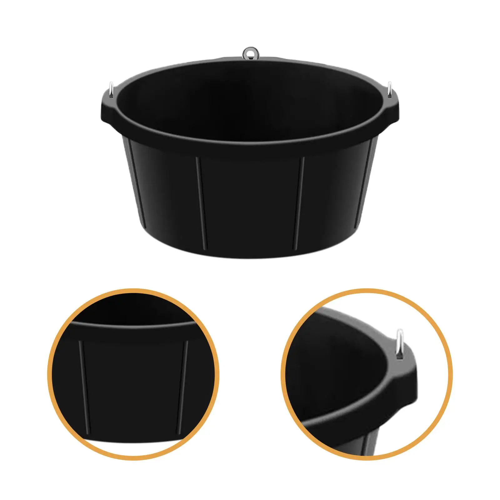 Rubber Horse Feed Pan Large Capacity Bucket Utility Livestock Feeder Trough for Farm Animals Outdoor