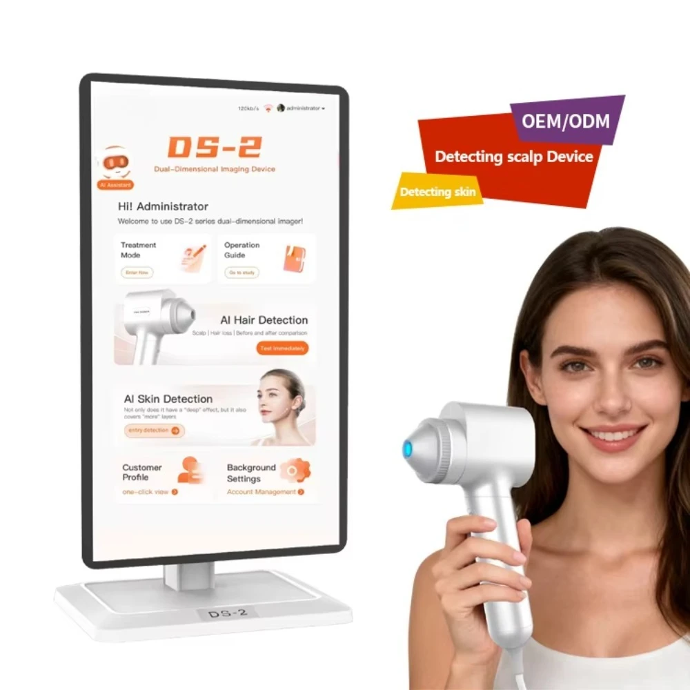 AI Scalp Analyzer, Hair Follicle Sebum Detection, Professional Diagnostic Tool, Multi-Language Support, Salon Grade Equipment