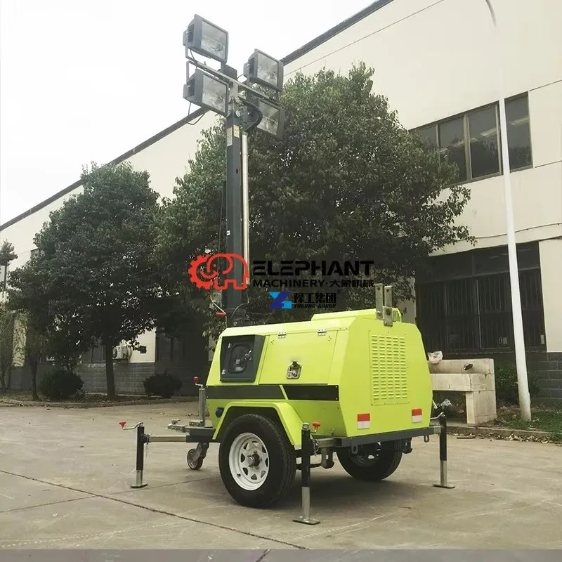 LED Mobile Light Tower Trailer Mounted Airport Runway Closed Sign for Airfield Construction Site Illumination