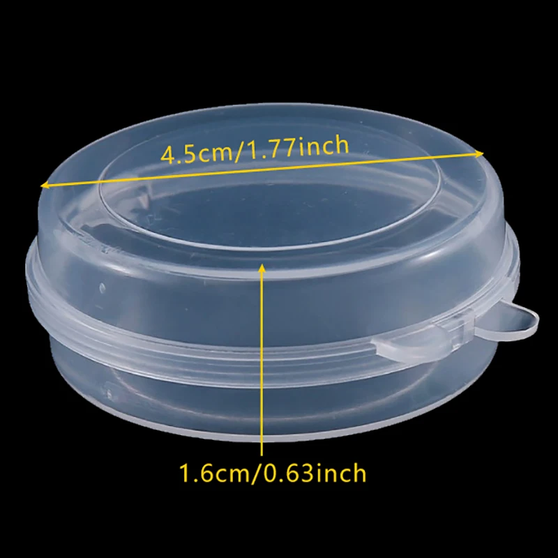 5 Pcs Transparent Plastic Box Round Portable Packing Box Storage Organizer Case Dustproof Durable Strong Jewelry Container