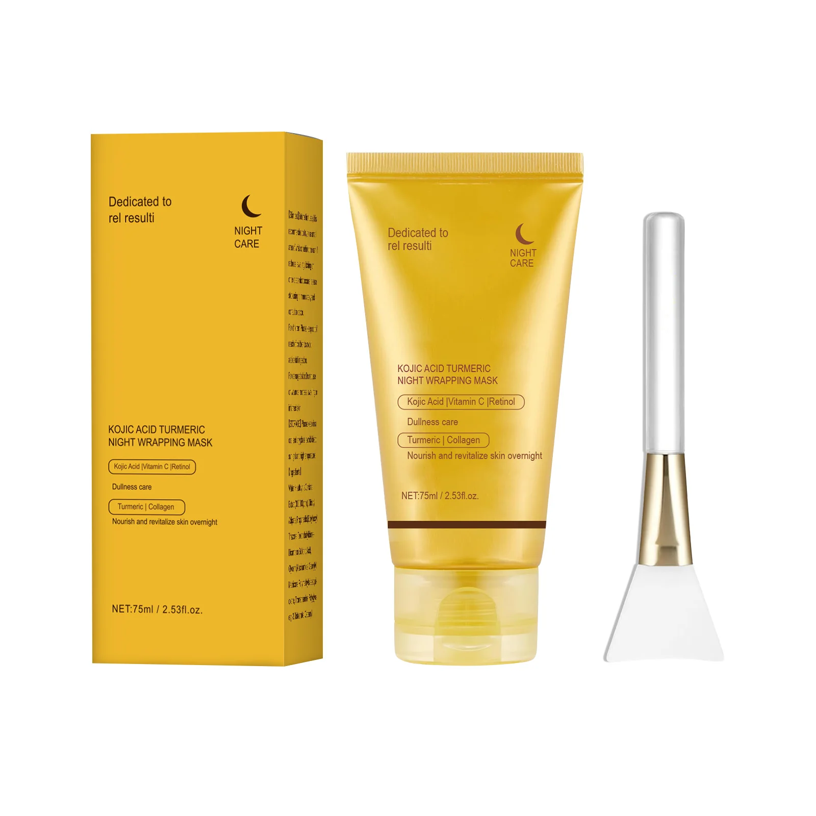 Turmeric Collagen Night Mask  Hydrating Skin Peel-off Mask Hydrating Moisturizing Brightening To Improves Spots Acne Dullness