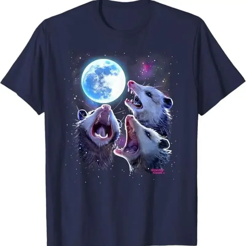 Three Opossums Howling At The Moon Funny Pet Possum T Shirt