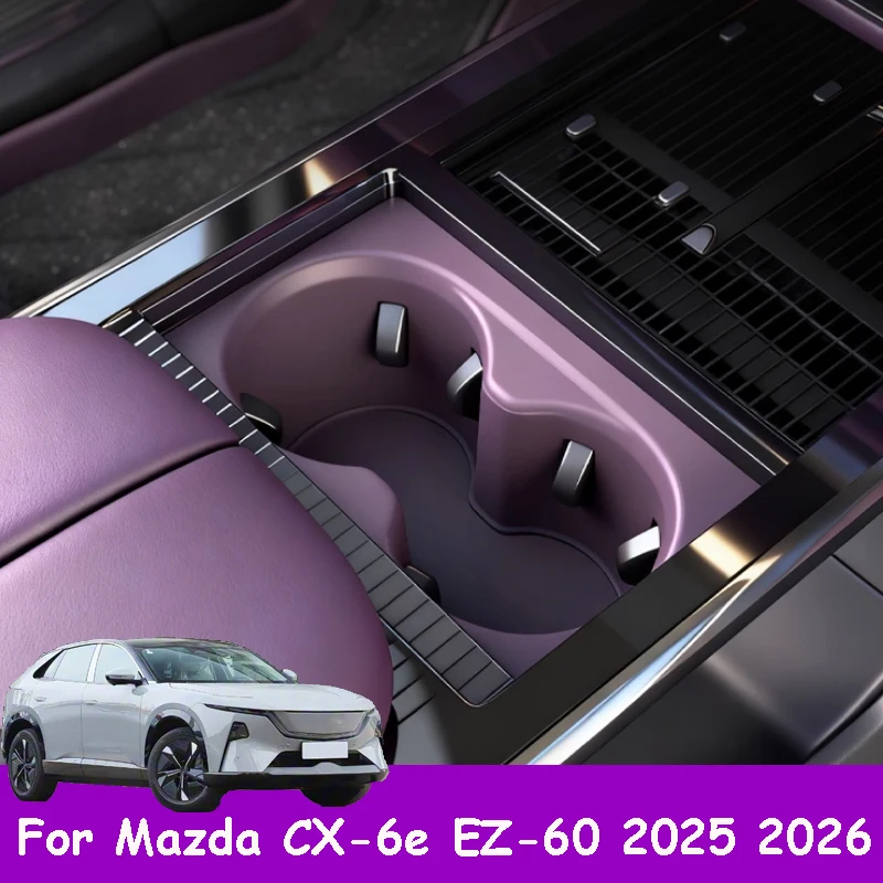 

For Mazda CX-6e EZ-60 2025 2026 Car Central Control Silicone Pad Material Water Cup Protective Pad Interior Accessory