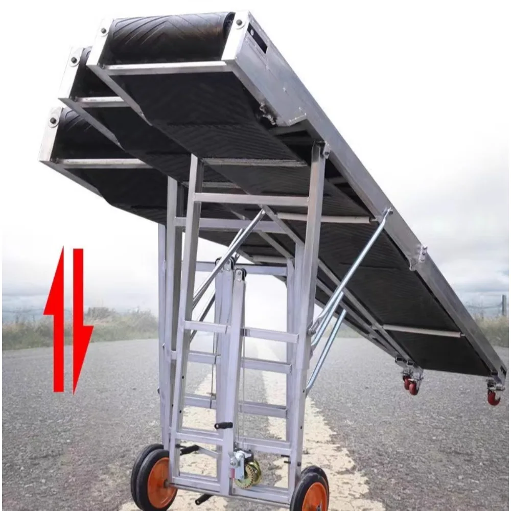 Small multi-purpose loading and unloading climbing folding anti-skid conveyor