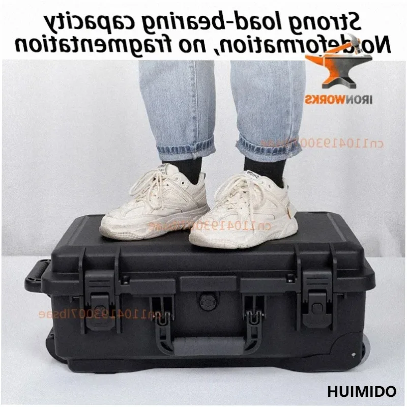 Waterproof Hard Case Large Tool Case Organizer Multi Layer Storage Hardware Toolbox on Wheels Electrician Tools Suitcase Box