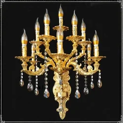 Europese Luxe Zinklegering Wandlamp Lobby Hotel Villa Woonkamer Tentoonstellingszaal Mode Creatieve Wandlamp bedroom wall light
