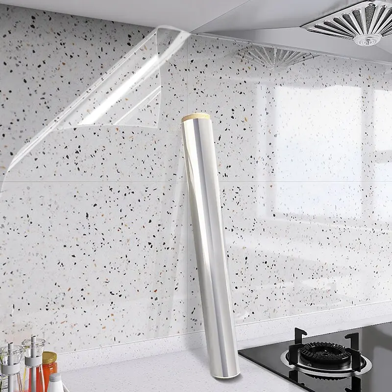 40cm Transparenter Dekorativer Wasserfester Antihaft-Ölresistenter Selbstklebender Moderner Wandaufkleber Schrank Küchen-Tapete