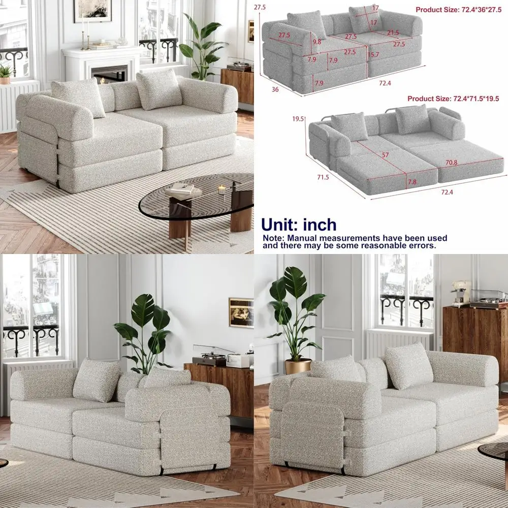 

Chenille Loveseat Sofa with Pillows and Storage, 2-in-1 Functional Minimalist Comfort Couch for Modern Living