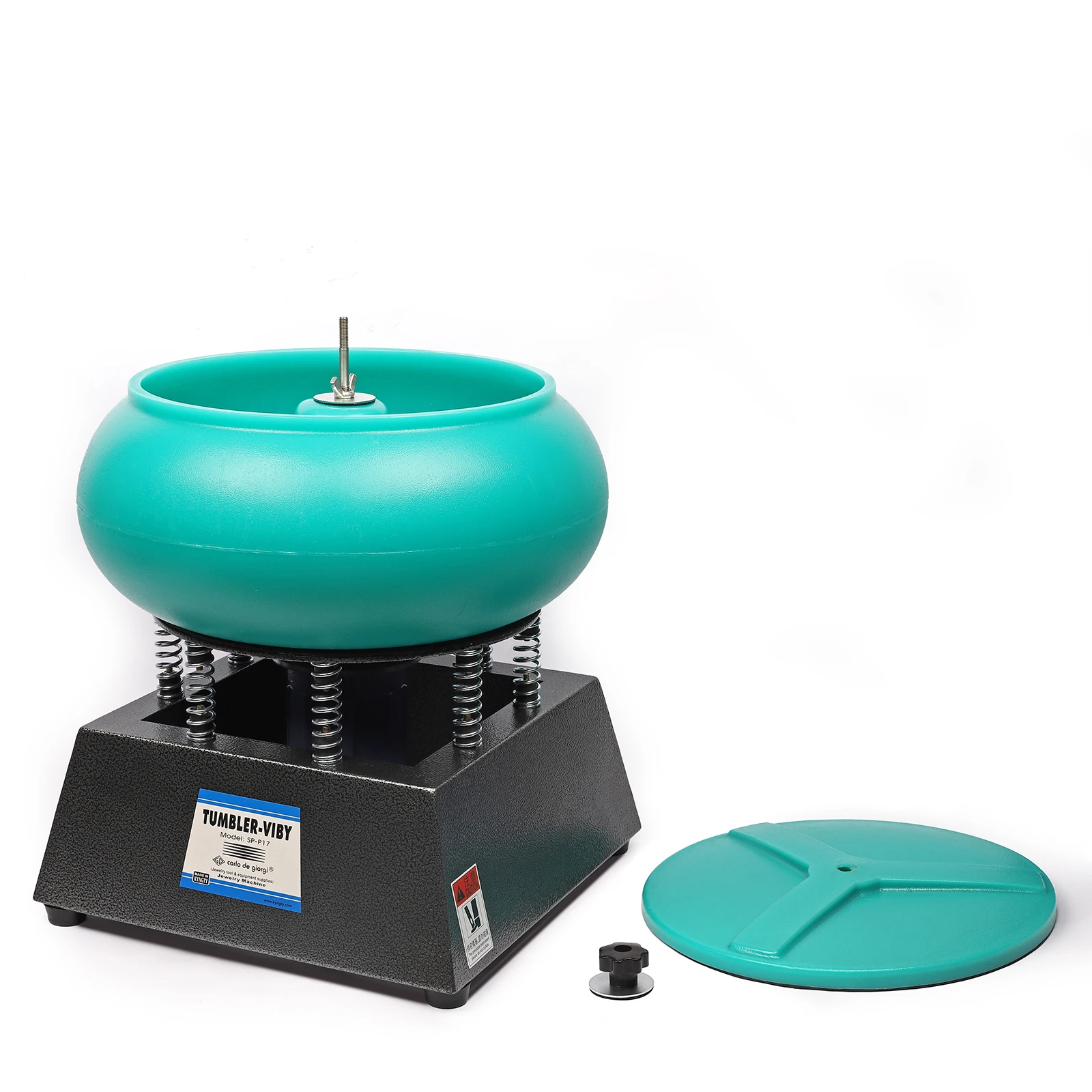 12L capaciteit 17" sieraden vibrerende beker: 220V, vibratiepolijstmachine voor sieraden/edelstenen/glas, perfect voor studio's