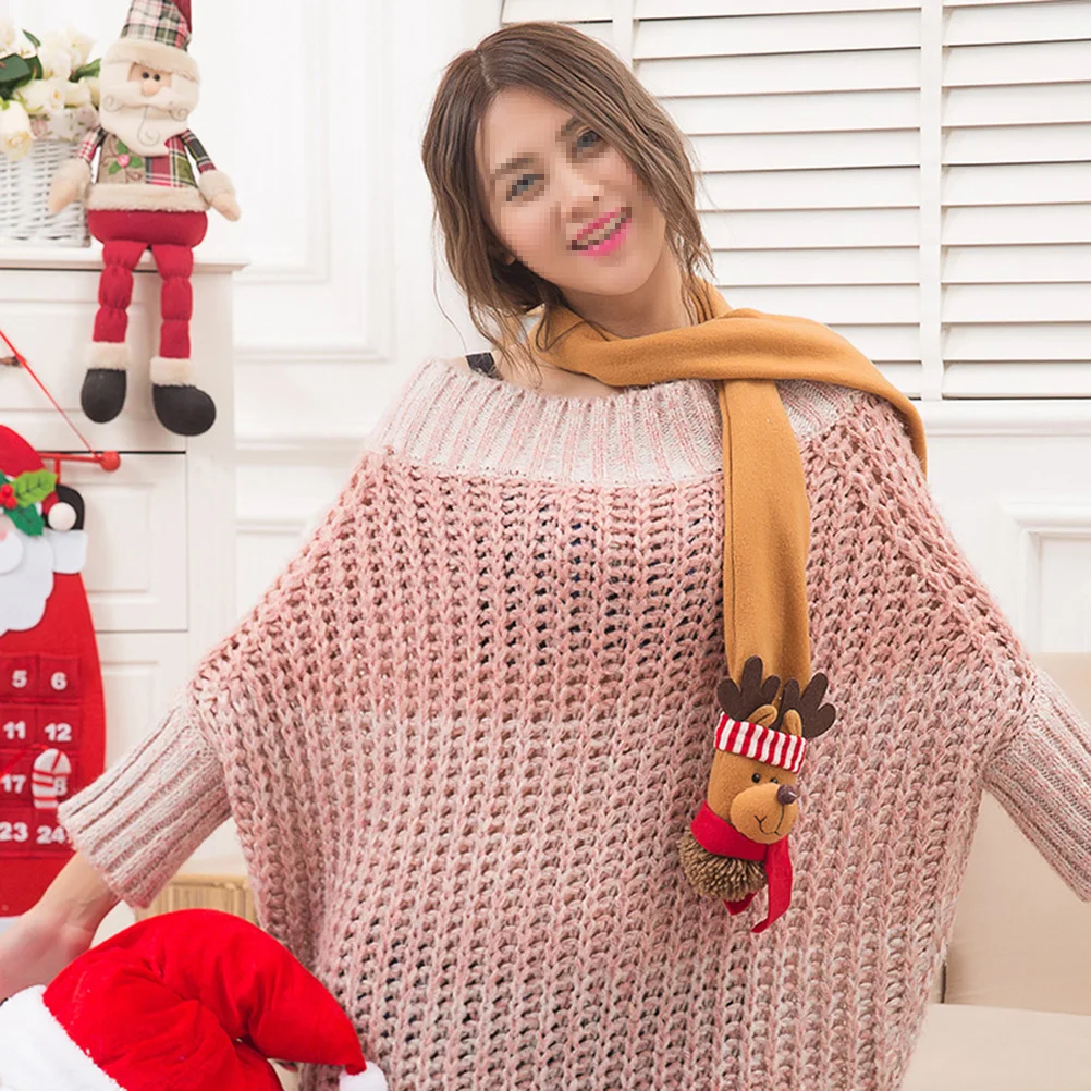 

Christmas Scarf Warm Thick Soft Premium Elk Pattern Long Winter Scarf Kids Adults Reindeer Decoration Gift Christmas Decorations