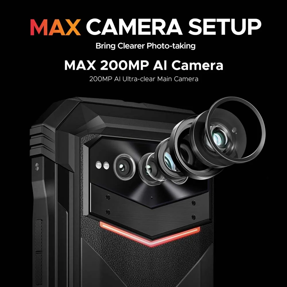 DOOGEE V Max Plus 5G هاتف متين 22000mAh البطارية الأبعاد 7050 16GB 512GB تأثيرات الإضاءة كاميرا 200MP 5G NFC الهاتف الذكي