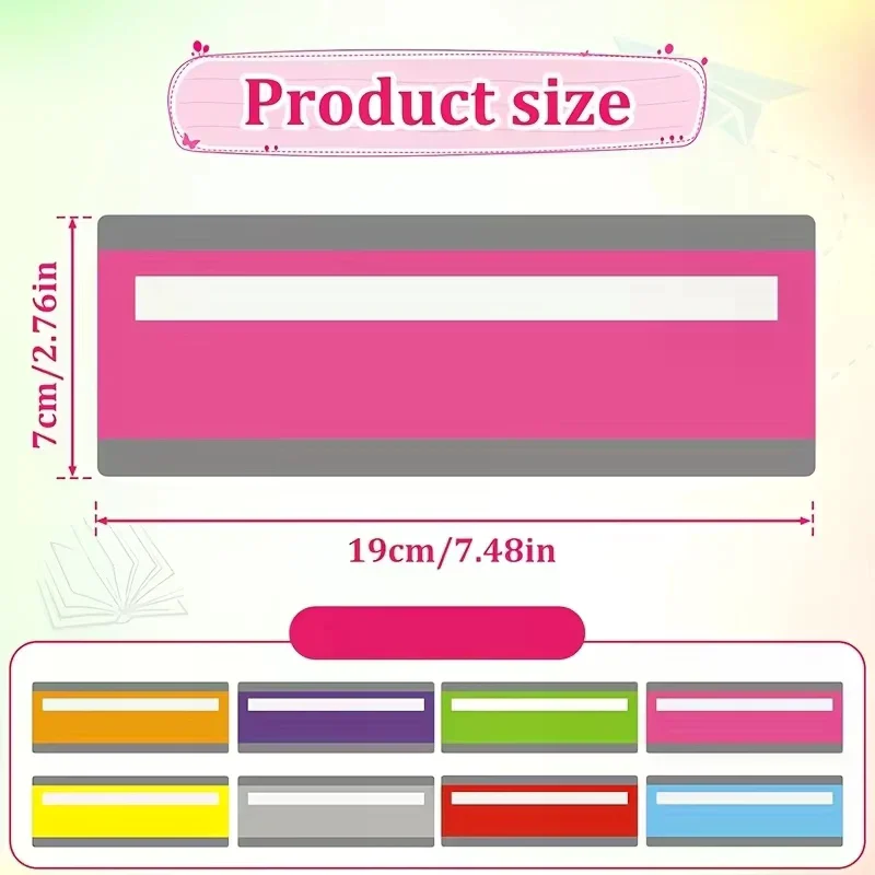 Strisce di lettura guidata di grandi dimensioni da 8 pezzi Evidenzia sovrapposizioni Righelli di tracciamento di lettura multicolori per segnalibri dislessici