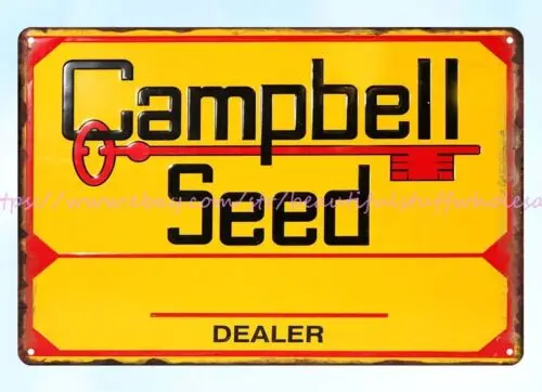 Campbell Seed Dealer ranch farmyard metal tin sign poster cafe bar online