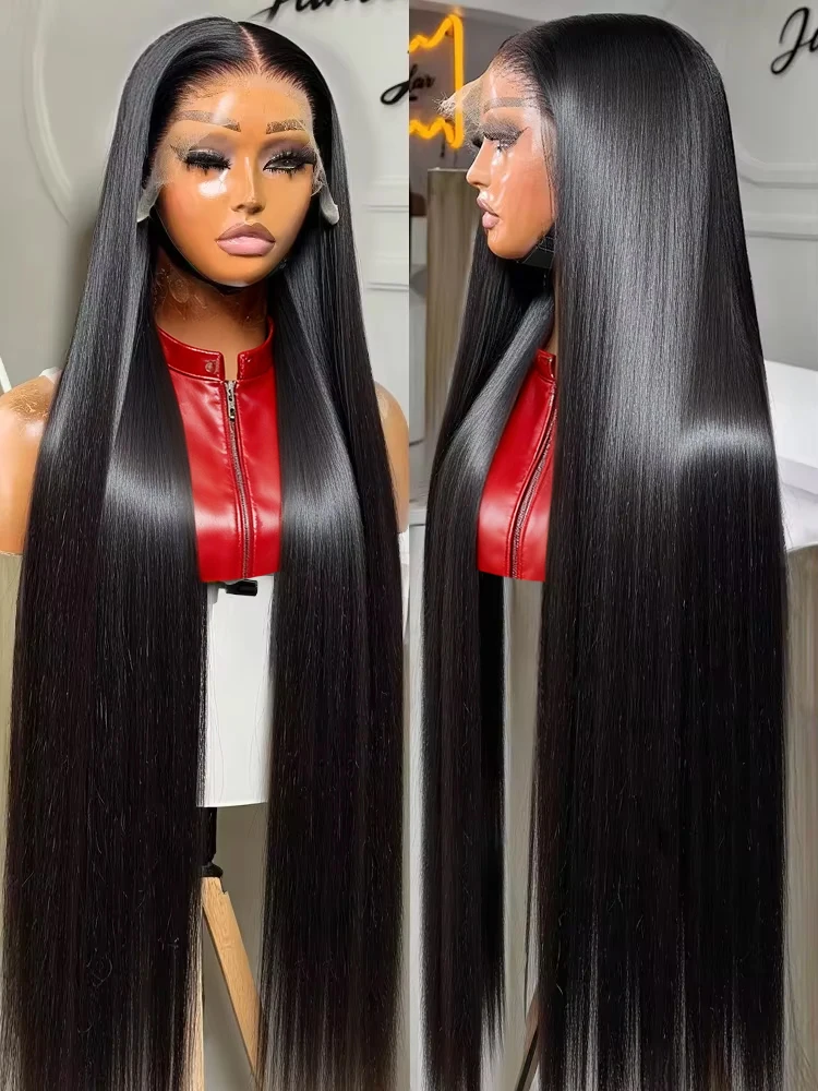 

Brazilian Bone Straight 13x6 Hd Lace Front Wig For Black Women 30 40 Inch 250 Density Glueless Hd Lace Frontal Human Hair Wigs