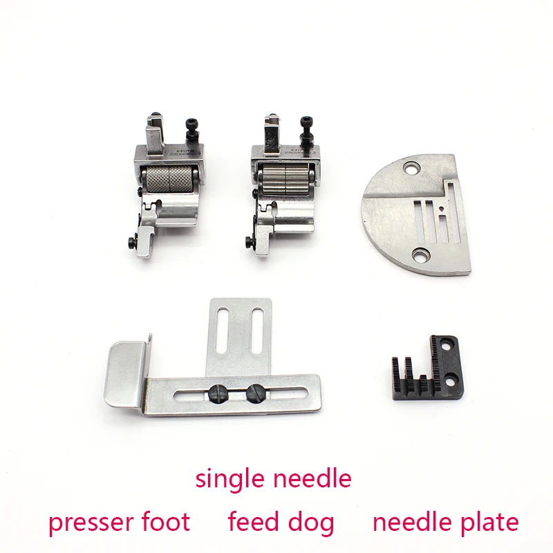 Industrial Sewing Machine Parts Single Needle Flat Car Gauge Set Include Feed Dog Needle Plate Presser Foot Seam Guide