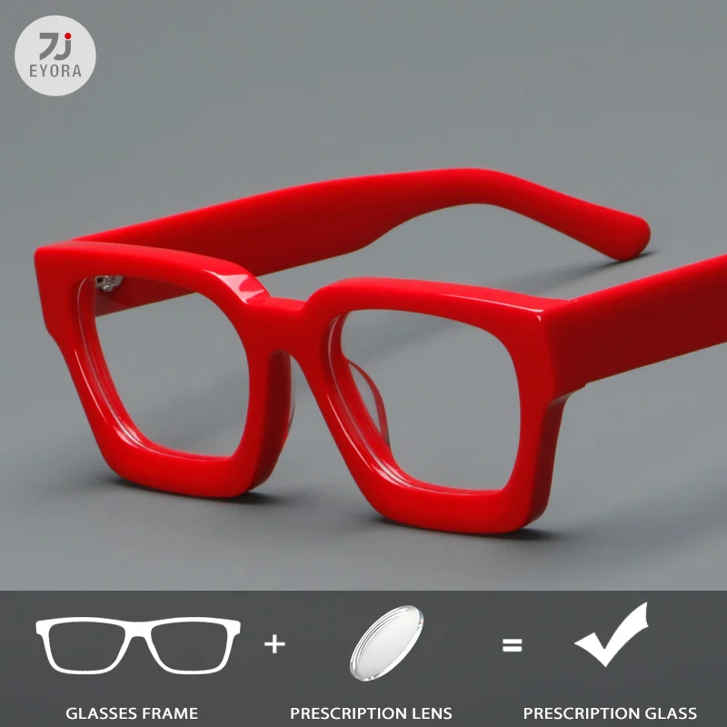 EYORA Thick Acetate Square Reading Glasses for Women Photochromic Anti Blue Light Intelligent Progressive Multifocal Lenses