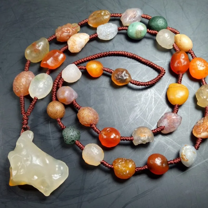 Agate Rough Stone Necklace Alashan Gobi Stone Raisin Sugar Heart