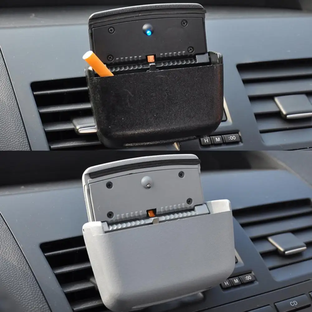 Flame-retardant Car Ashtray for Car Air Outlet Solid Color Plastic Lighter Set Detachable for Car Air Outlet