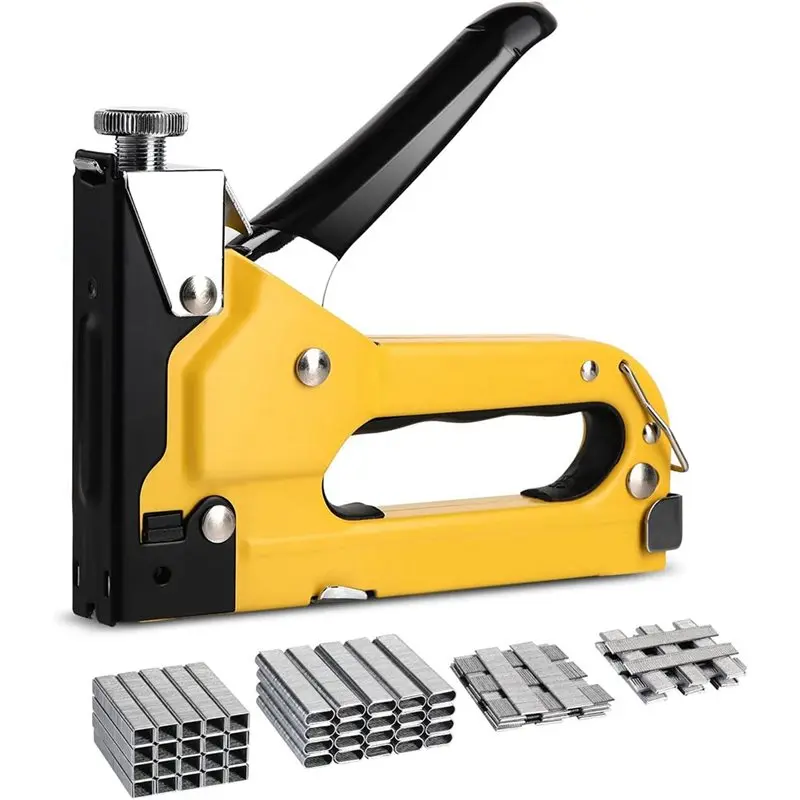 

ABKO-Carpentry&DIY Decoration 4-в-1 Мощный ручной степлер для гвоздей и скоб (4000 шт.), для обивки, дерева, рукоделия