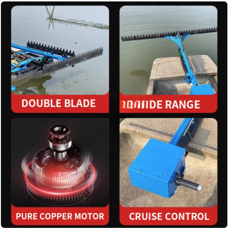 Small underwater lawn mower lobster pond salvage electric aquatic weed harvester crab pond grass