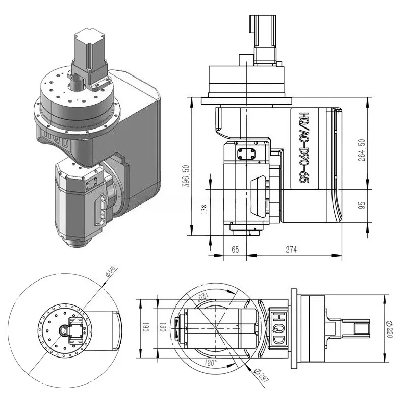 Hot-selling HQD Spindle Motor HQ/AC-D90-65 Spindle Motor Cnc Router Machine A-axis/C-axis Atc Spindle Motor for Aluminum