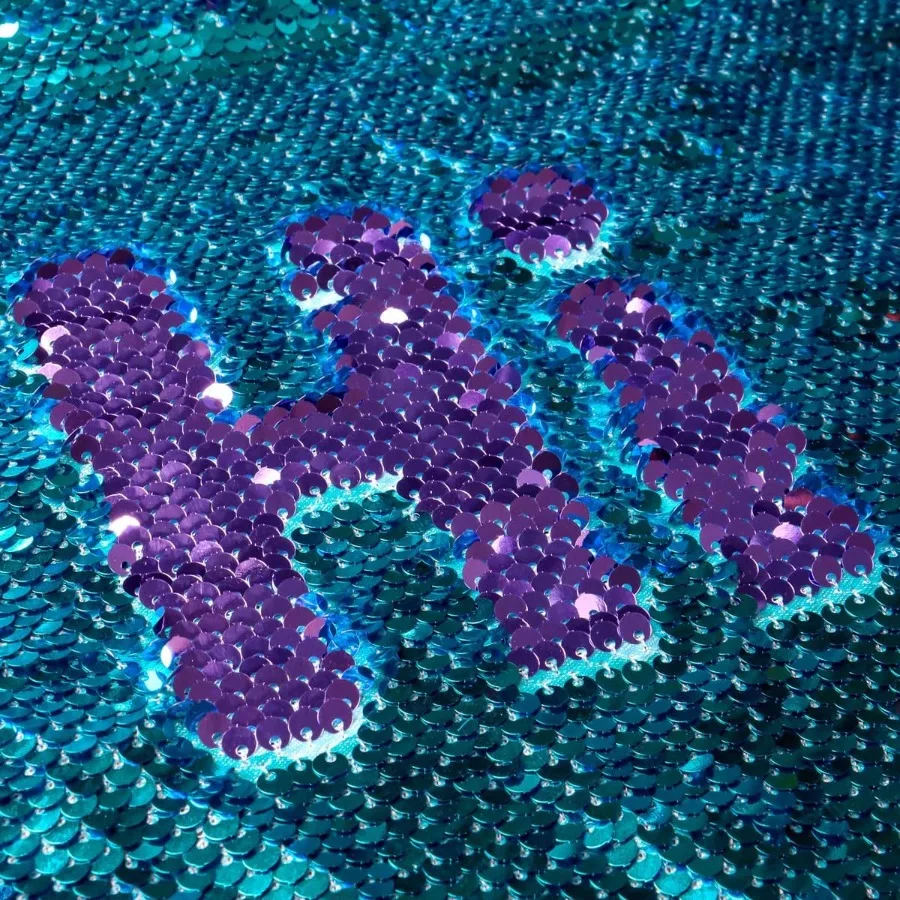 

Partisout Reversible 5mm Sequin Fabric Turquoise to Purple TwoTone Mermaid Cloth Ideal for DIY Costumes Wedding Decor and Cospl
