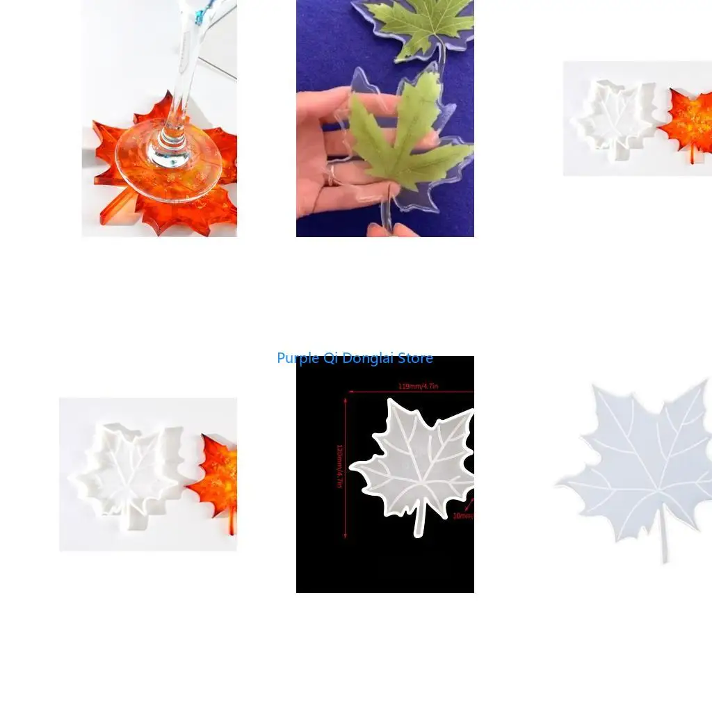 L21E 3PCS Leaves Epoxy Mold Cup Mat Holder Mold Epoxy Resin Casting Mold