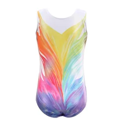 Gymnastics Leotards Girls Bronzing Dance Leotard Sleeveless Dancewear Athletic Ballet Dance Dress Kids 5-14 Years