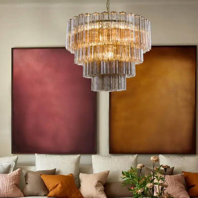 Purple Princess Murano Glass Art Led Chandelier Lighting Suspension Luminaire Lampen Hanging Light For Foyer Living Dinning Room