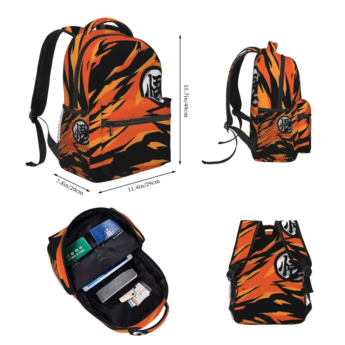 Son Goku-dragon Ball Z Backpacks Boys Girls Bookbag Students School Bags Cartoon Kids Rucksack Lunch Bag Pen Bag Three-Piece Set