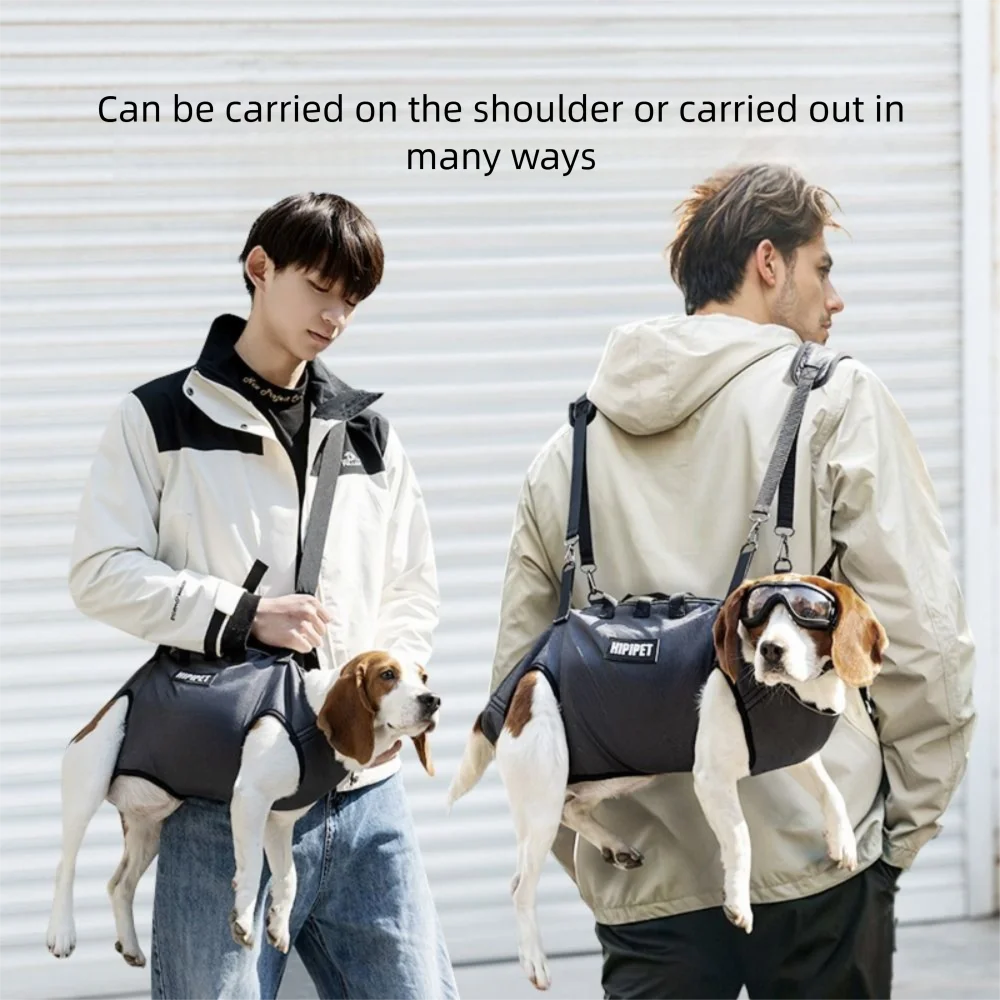 Breathable Pet Outing Backpack Full Support Portable Dogs Sling Carrier Hands-Free Shoulder＆Handheld Dog Lift Harness Hiking