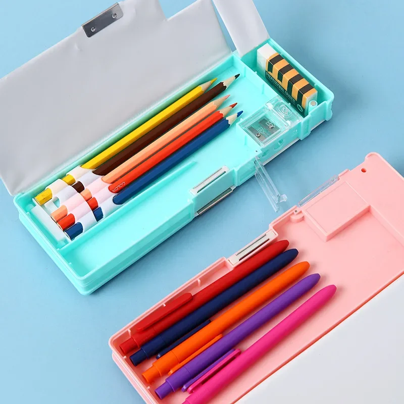 New Multifunctional Cute Creative Pencil Case Men Women's Transformational Double Layer Large Capacity Storage Pen Box