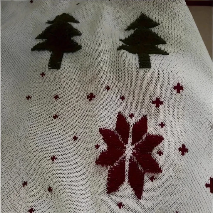 2025 Suéter de punto informal suelto con estampado de árbol de Navidad y copo de nieve para mujer