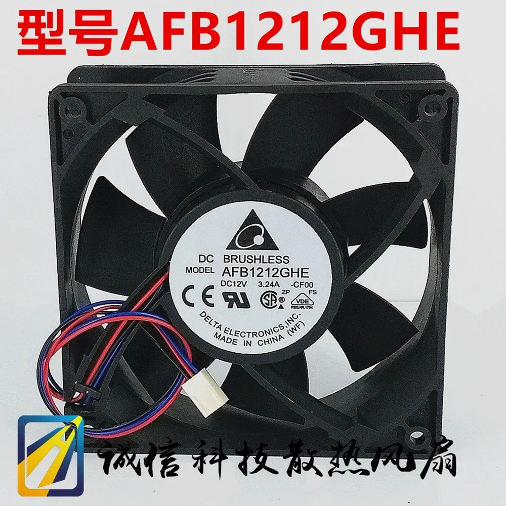 

+New 12cm For Miner Fan Delta Electronics AFB1212GHE 120mm DC 12V 3.24A 3-Pin High Speed Cooling Fans,5200RPM 220CFM
