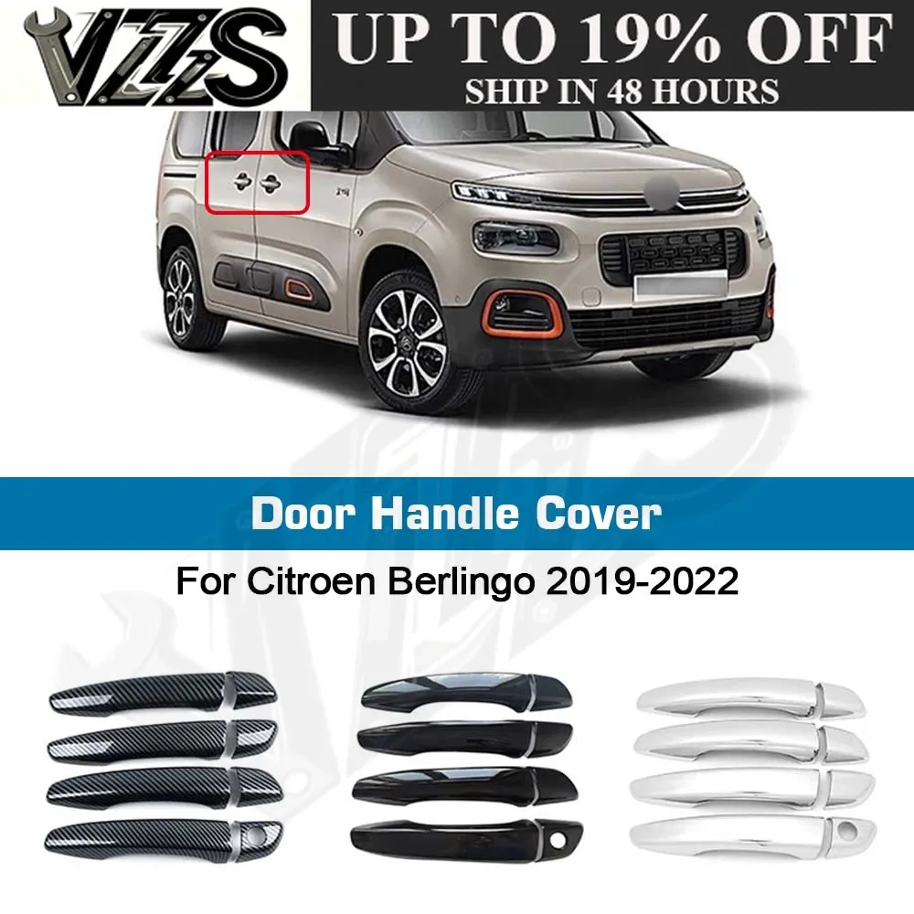 Door Handle Cover For Citroen Berlingo 2019 2020 2021 2022 K9 Peugeot Partner Rifter Opel Vauxhall Combo Chrome
