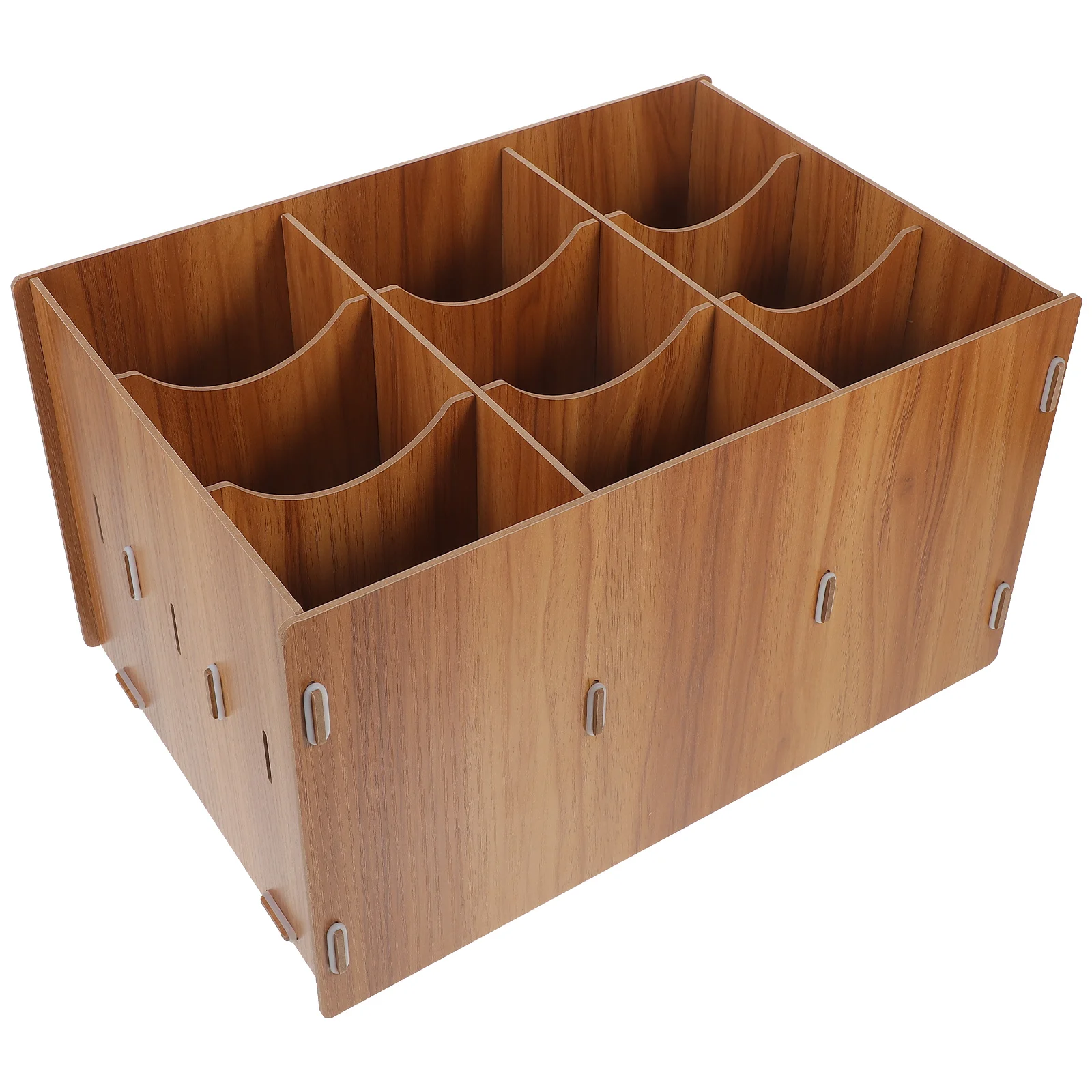 

Wooden Desktop File Storage Organizer Multi-Functional Office Stationery Holder Large Compartment Document Box For Home School