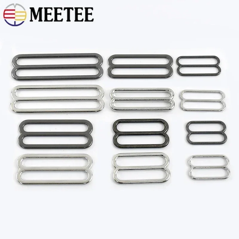 

20/50Pcs 10-50mm Metal Buckles 8-shaped Tri-Glide Adjuster Slider Bikini Bra Rings Strap Belt Hook Clasp Webbing Bag Accessories