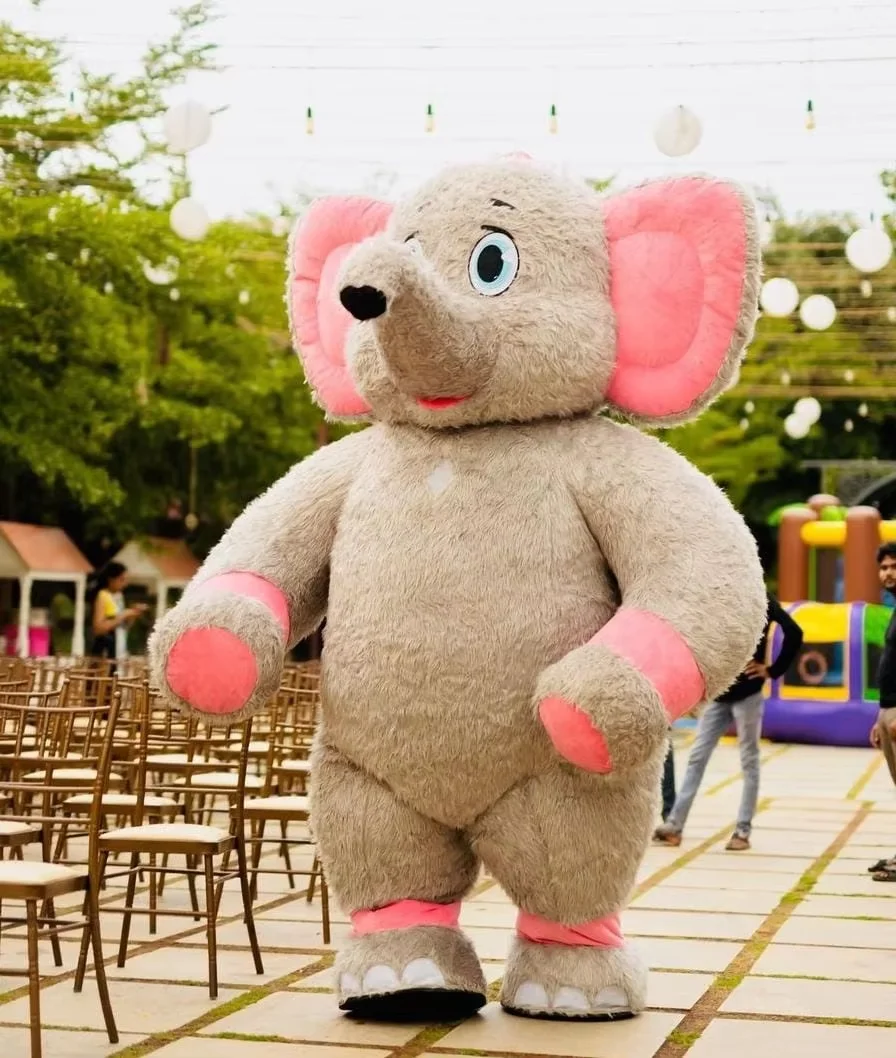 

Inflatable Elephant Costume Mascot Adult Cosplay Halloween Carnival Performance Party Props Plush Costume No Battery