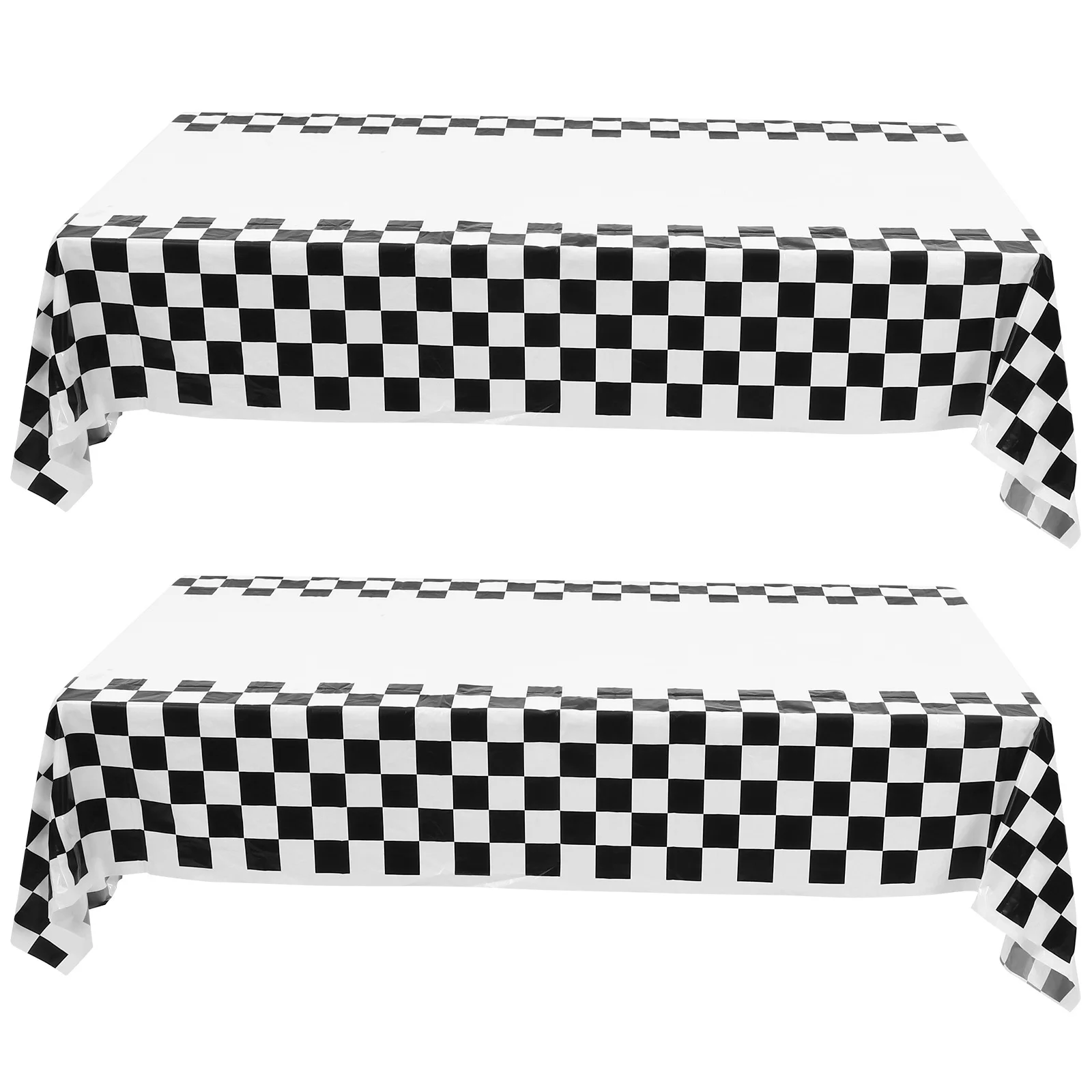 

2Pcs Racing Checkered Tablecloth Rectangular Disposable Black White Table Cover Party Decoration Checkered Tablecloth