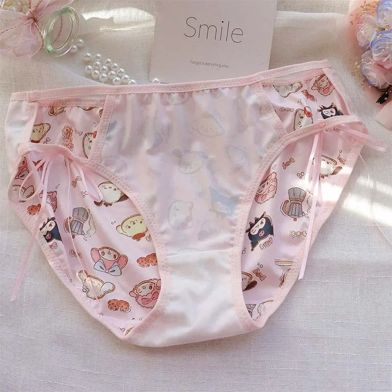 Miniso Sanrio Hello Kitty Kuromi Pochacco Kawaii Lolita Panties Comfortable Quick Drying Panties Women's Lingerie Birthday Gift