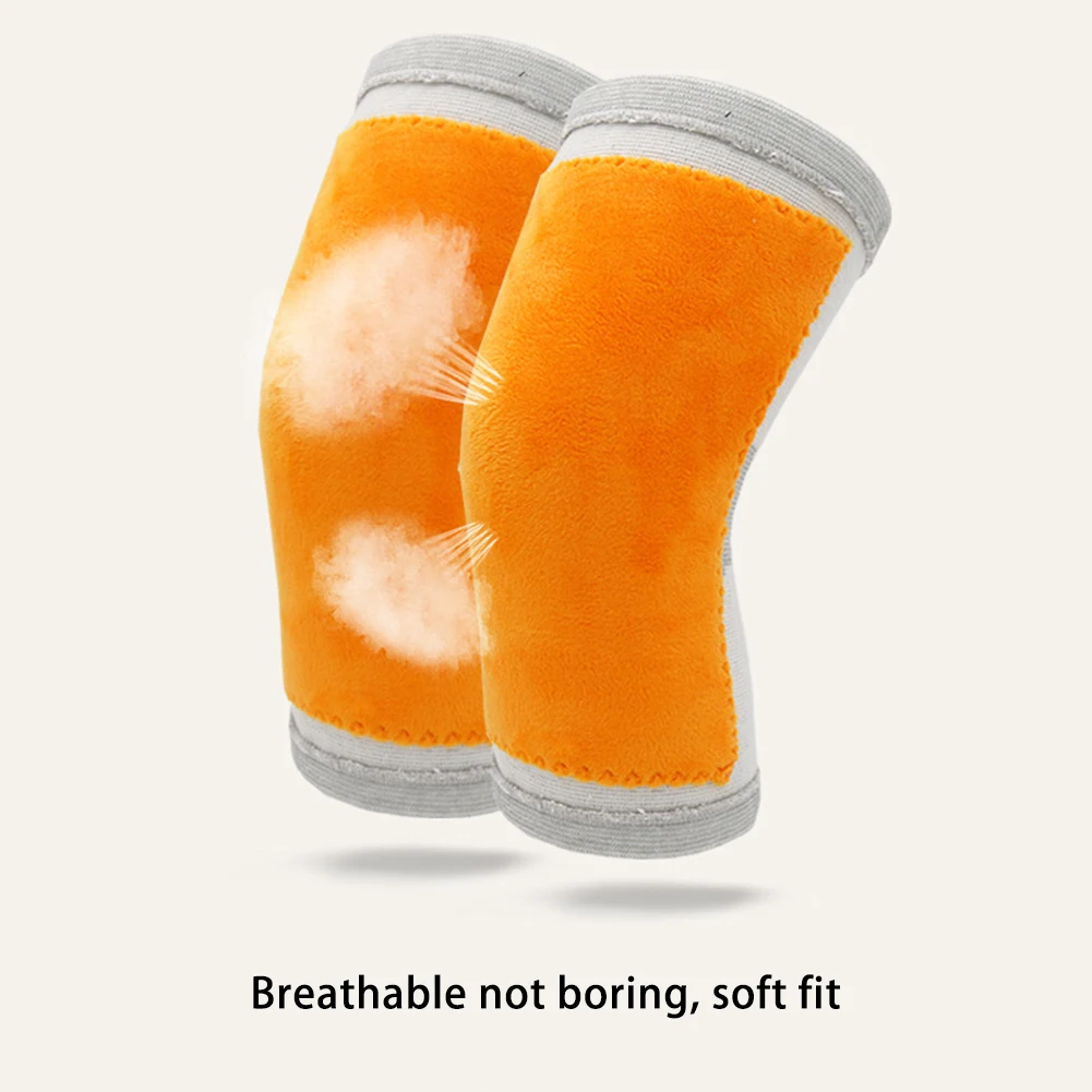 1 زوج الكبار منصات الركبة الدافئة سميكة شتاء دافئ الركبة المشتركة هدفين وسادة كم للرجال النساء تدفئة الساق منصات الركبة الدافئة #4