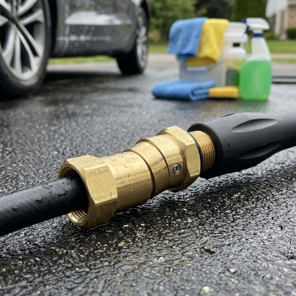 For M14 Threaded Swivel Coupler for High-Pressure Car Wash Accessories Enabling Easy Hose Management and Reduced Wear During Use