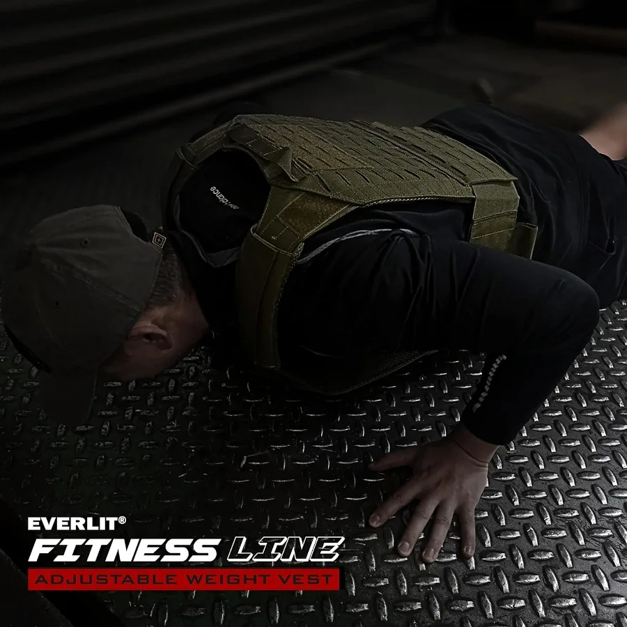 سترة مرجحة قابلة للتعديل من EVERLIT بوزن 14 رطل و20 رطل تتضمن الوزن لتدريبات وزن الجسم واللياقة البدنية والجري للرجال والنساء على شكل حرف V