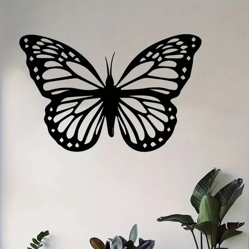1pc Metal Butterfly Wall Art, Iron Sculpture for Garden Fence Decor, Weather-Resistant Outdoor Patio Hanging Ornament 1pc