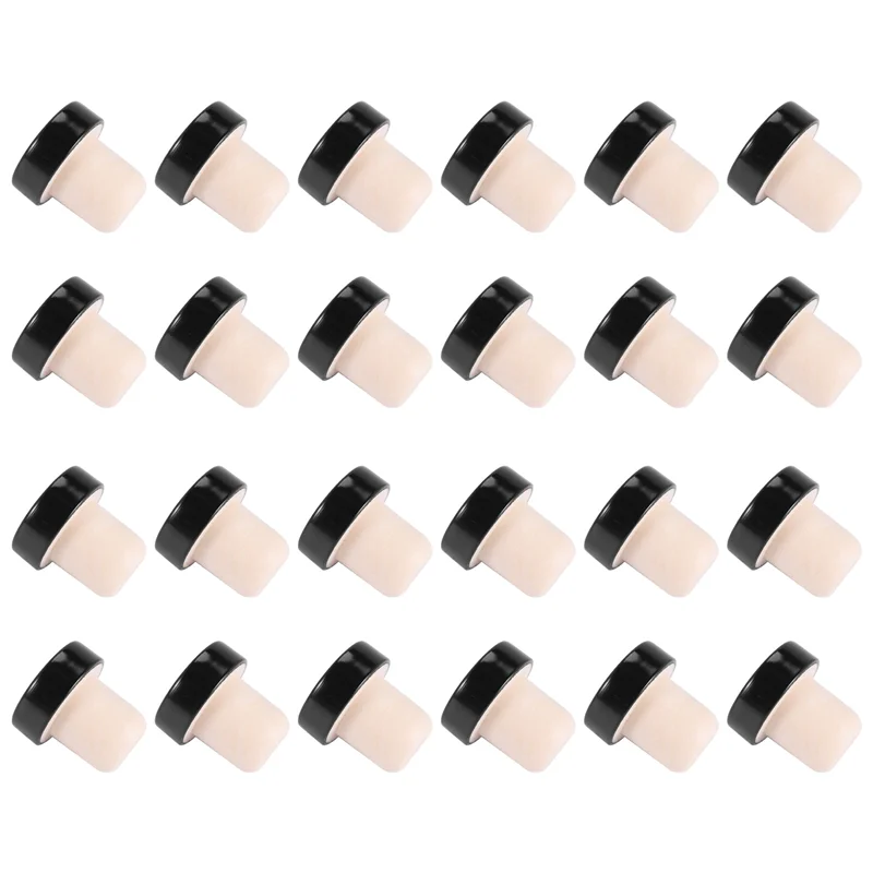 24Pcs T-Shaped Stopper Reusable Wine Cork Bottle Stopper Sealing Plug Bottle Cap for Wine Beer Bottles (Black)